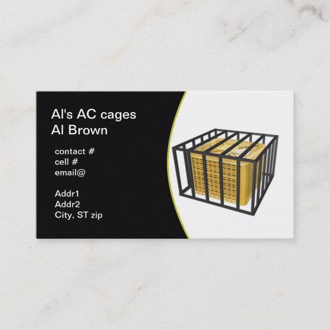 outside heat pump security cage business card (Front)