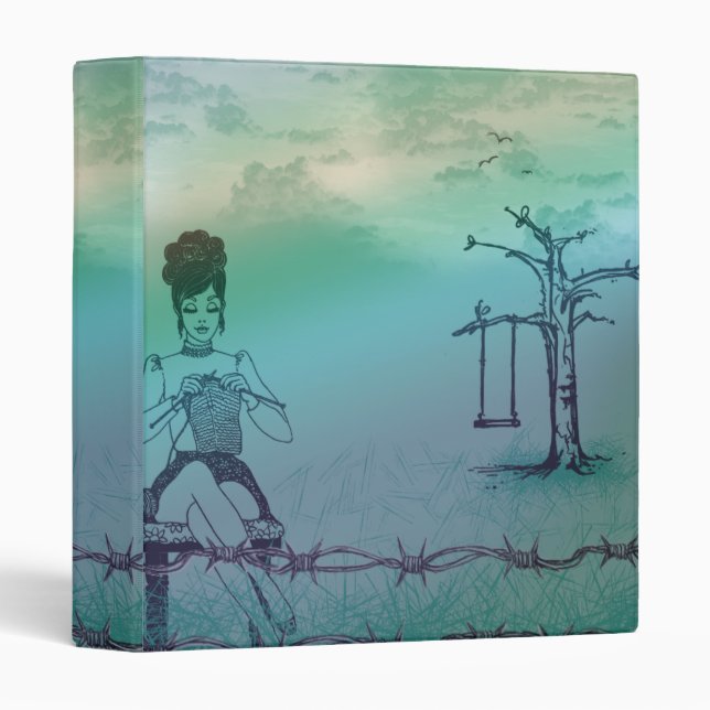 Outside Knitting Binder2 3 Ring Binder (Front/Spine)