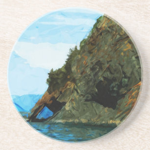 Outside the Bay of Seward Alaska Abstract Sandstone Coaster