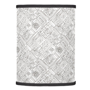 Outside The Box-Black and White Abstract Doodle Lamp Shade