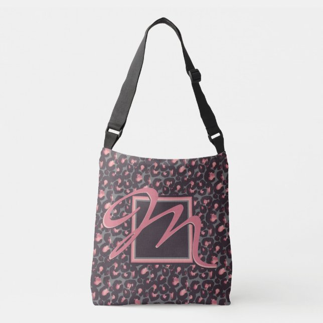 Outside The Box Monogram Black Pink Leopard Print Crossbody Bag (Front)