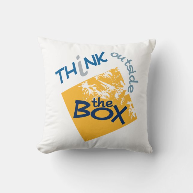 OUTSIDE THE BOX throw pillow (Front)
