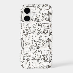 Outside The Box-Whimsical Black And White Ink Art iPhone 17 Case