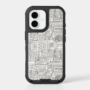 Outside The Box-Whimsical Black And White Ink Art iPhone 17 Case
