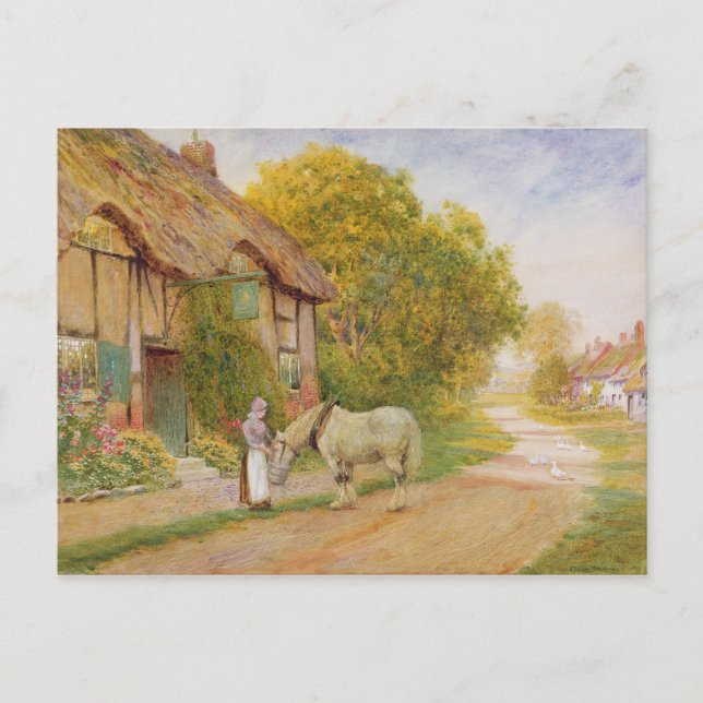 Outside the Village Inn Postcard (Front)