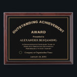 Outstanding Achievement Business Recognition Gold Award Plaque<br><div class="desc">Outstanding Achievement Business Recognition Gold Award Plaque to recognize and award your employees at your company or organization. Replace with your information.  Great to give for Award ceremonies or just to thank your employees or volunteers for their service. Or give to someone just because.  Personalize it with your information.</div>