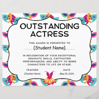 Outstanding Actress Student Recognition Award