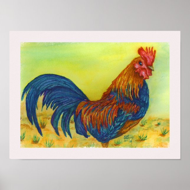 Outstanding and Colorful Rooster Poster (Front)
