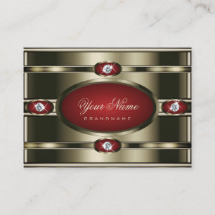 Outstanding Chrome Effect with Dark Red Gradient Business Card