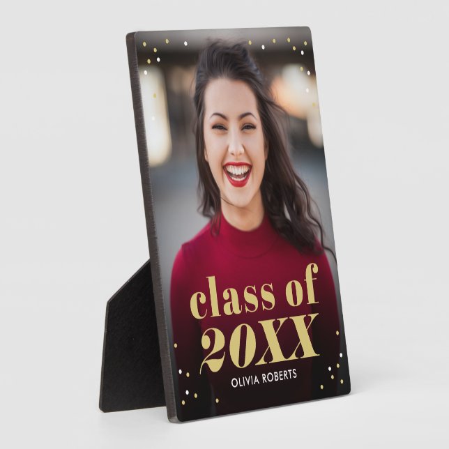 Outstanding Class EDITABLE COLOR Graduation Plaque (Side)