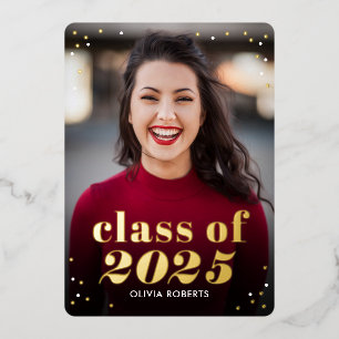 Outstanding Class Foil Graduation Invitation