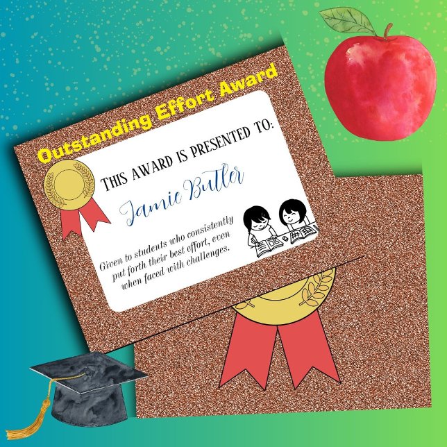 Outstanding effort certificate middle school (Outstanding effort)