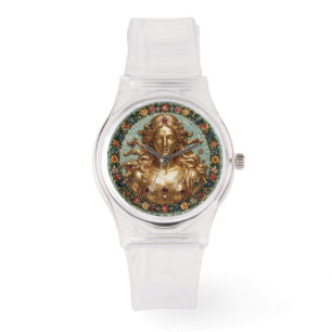 Outstanding Goddess Aphrodite 3 D Gold Mosaic Watch