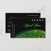 Outstanding Green Glittered Glitter Stars Modern Business Card (Front/Back)