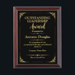Outstanding Leadership for Boss | Gold & Black Award Plaque<br><div class="desc">The "Outstanding Leadership Award" is a prestigious recognition designed to honor exceptional individuals who demonstrate outstanding leadership qualities. It is a plaque with an elegant gold and black design symbolizing excellence and sophistication. This beautifully crafted plaque serves as a lasting testament to the recipient's dedication and significant contributions, making it...</div>