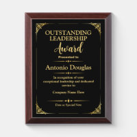 Outstanding Leadership for Boss | Gold & Black