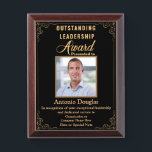 Outstanding Leadership for Boss or Leader Award Plaque<br><div class="desc">Award to recognize your favorite Employee. Let them know how much you appreciate them. custom photo and text</div>