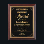 Outstanding Leadership for Boss or Leader Award Plaque<br><div class="desc">Award to recognize your favorite Employee. Let them know how much you appreciate them.</div>