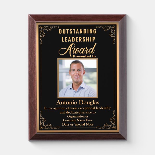 Outstanding Leadership for Boss or Leader Award Plaque (Vertical)
