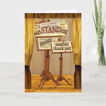 Outstanding Music Teacher Thank You Card by missprinteditions at Zazzle