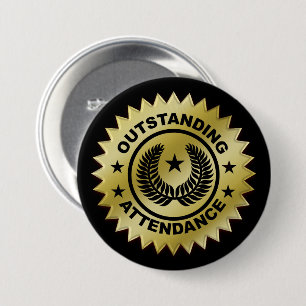 Outstanding Perfect Attendance Award Button