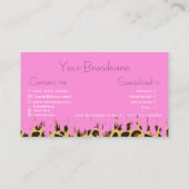 Outstanding Pink Leopard Pattern Custom Services Business Card (Back)