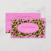 Outstanding Pink Leopard Pattern Custom Services Business Card (Front/Back)