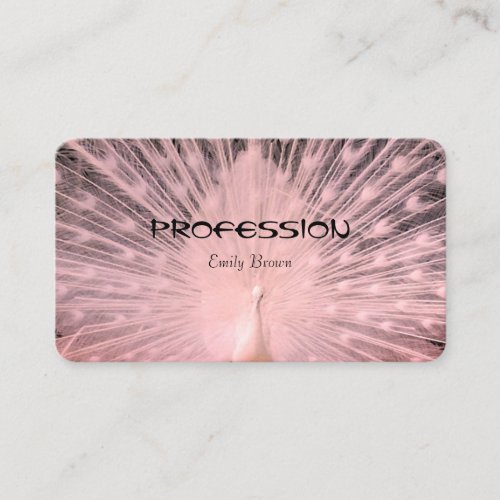 Outstanding Pink Peacock Feathers Professional Business Card