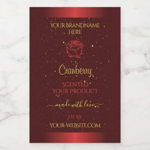Outstanding Red Product Labels Gold Glitter Floral