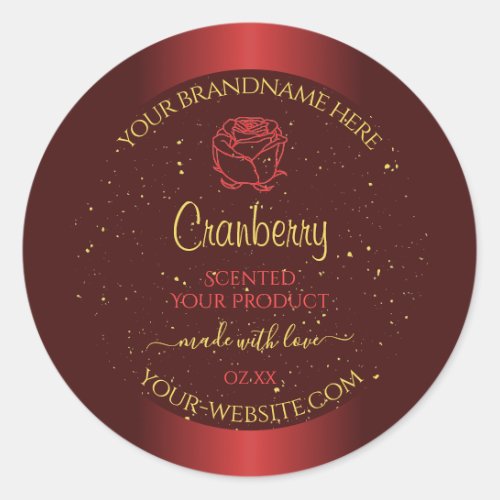 Outstanding Red Product Labels Gold Glitter Floral