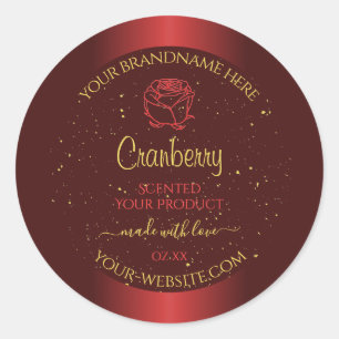 Outstanding Red Product Labels Gold Glitter Floral