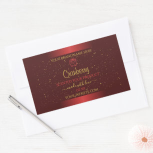 Outstanding Red Product Labels Gold Glitter Floral