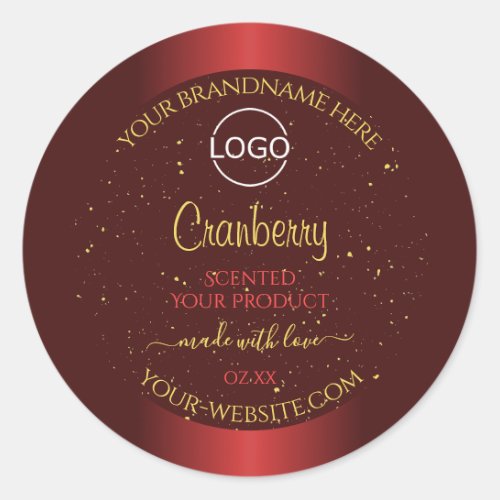 Outstanding Red Product Labels Gold Glitter Logo