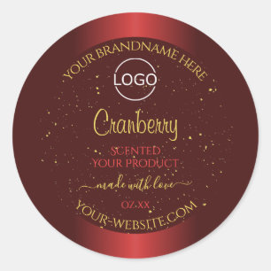 Outstanding Red Product Labels Gold Glitter Logo