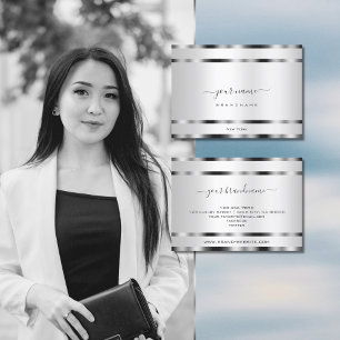 Outstanding Silver Effect Professional and Modern Business Card