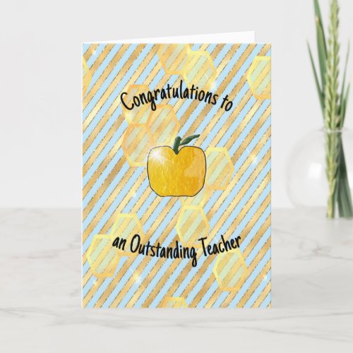 Outstanding Teacher Golden Apple Award Thank You Card
