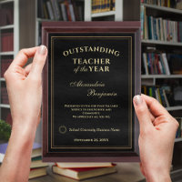 Outstanding Teacher of the Year Gold Personalize