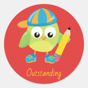 Outstanding Teacher Reward Classic Round Sticker