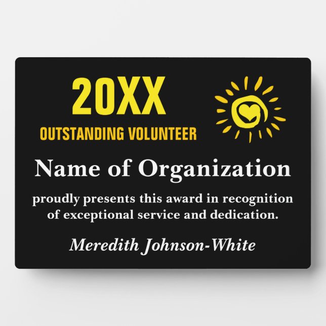 Outstanding Volunteer of the Year Plaque (Front)