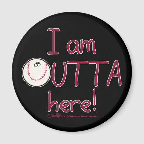 Outta Here Baseball Character Magnet