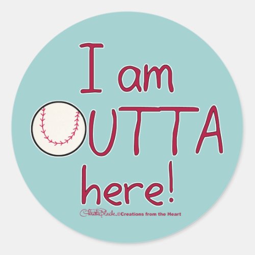 Outta Here Baseball Classic Round Sticker