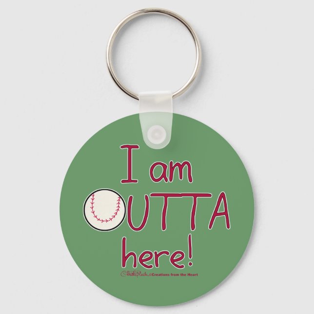 Outta Here! Baseball Keychain (Front)