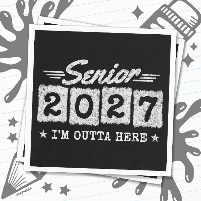 Outta Here Graduation Year Senior Class of 2027 Napkins (Creator Uploaded)