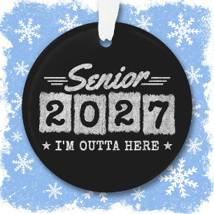 Outta Here Graduation Year Senior Class of 2027 Ornament