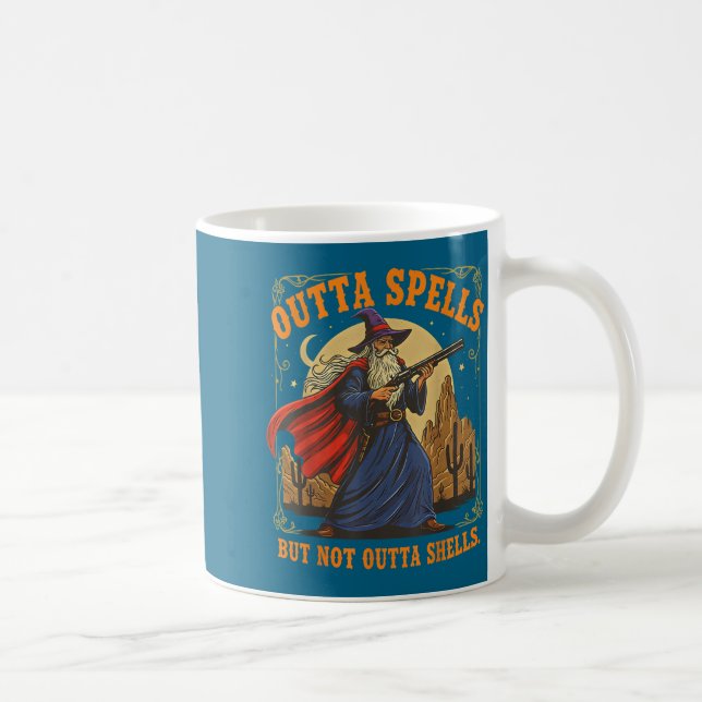 Outta Spells But Not Outta Shells Wizard Fantasy M Coffee Mug (Right)