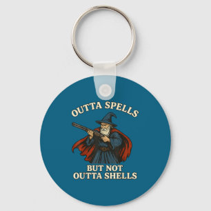 Outta Spells But Not Outta Shells Wizard Fantasy M Keychain
