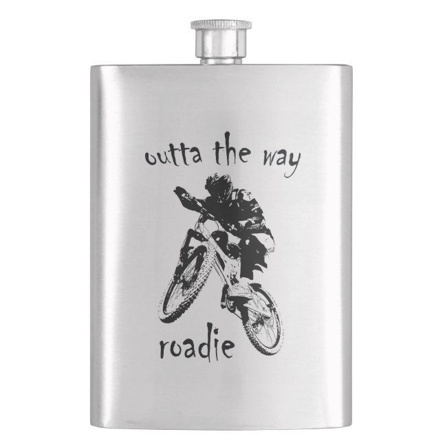 Outta The Way Roadie Mountain Bike Flask (Front)