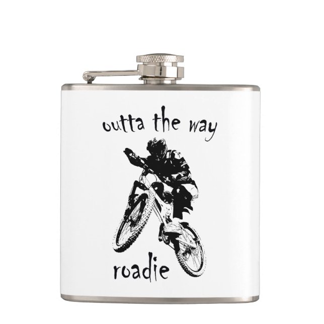 Outta The Way Roadie Mountain Bike Flask (Front)