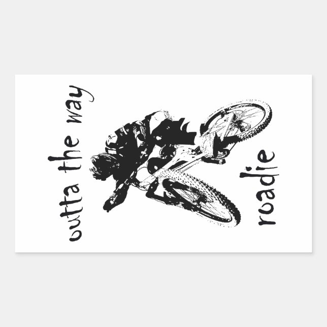 Outta The Way Roadie Mountain Bike Rectangular Sticker (Front)