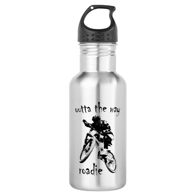 Outta The Way Roadie Mountain Bike Stainless Steel Water Bottle (Front)